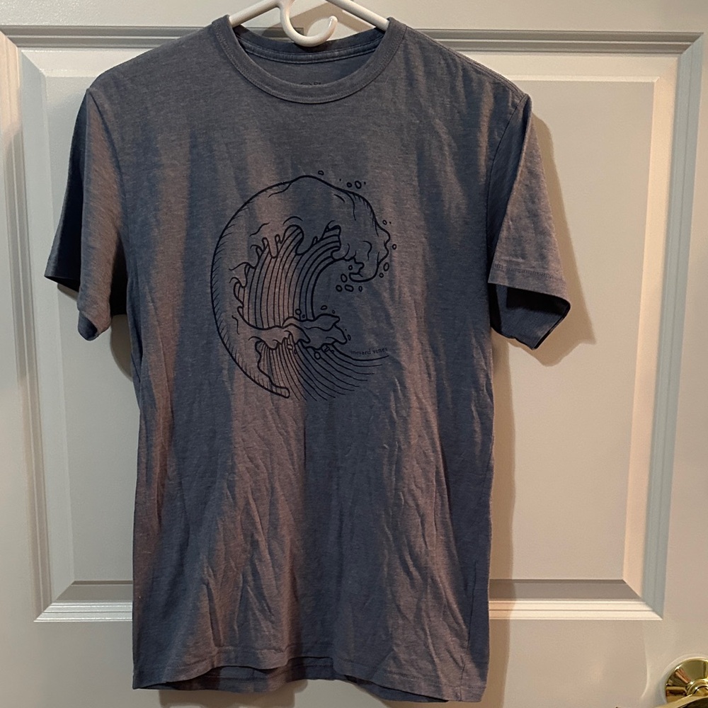 Vineyard Vines Heather Blue Wave Tee Sz S